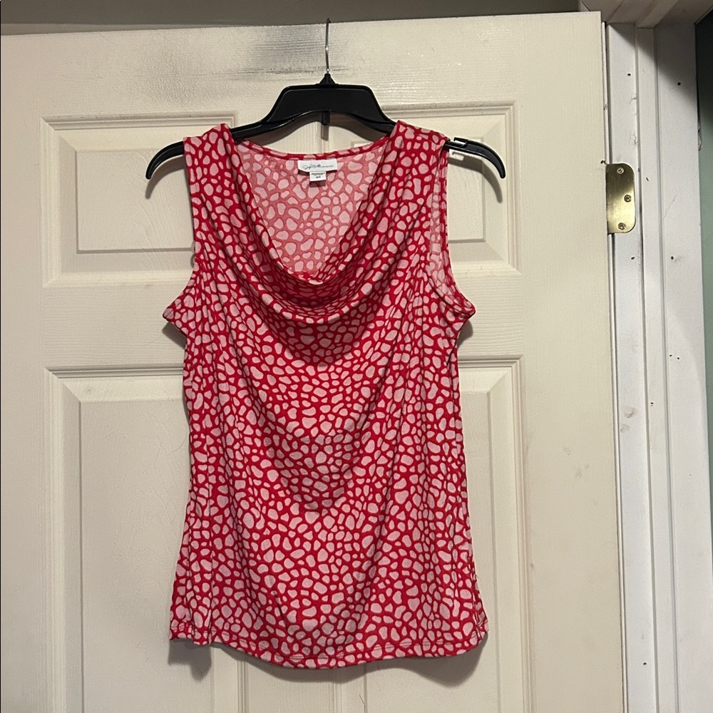 Jaclyn Smith’s Collection Red and Pink Cowl Neck Top Size Small